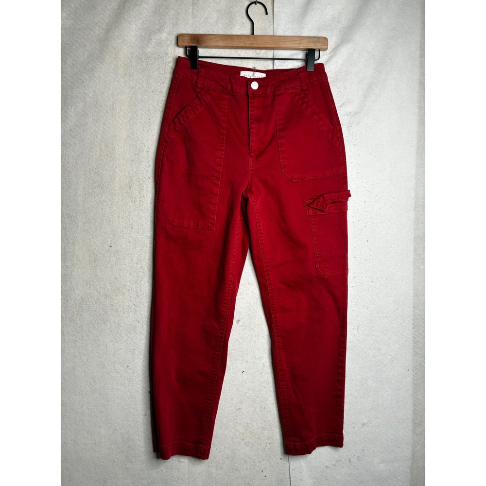 Risen Jeans Red Utility Cargo Carpenter Pants High Rise Size 5/27 RDP5241